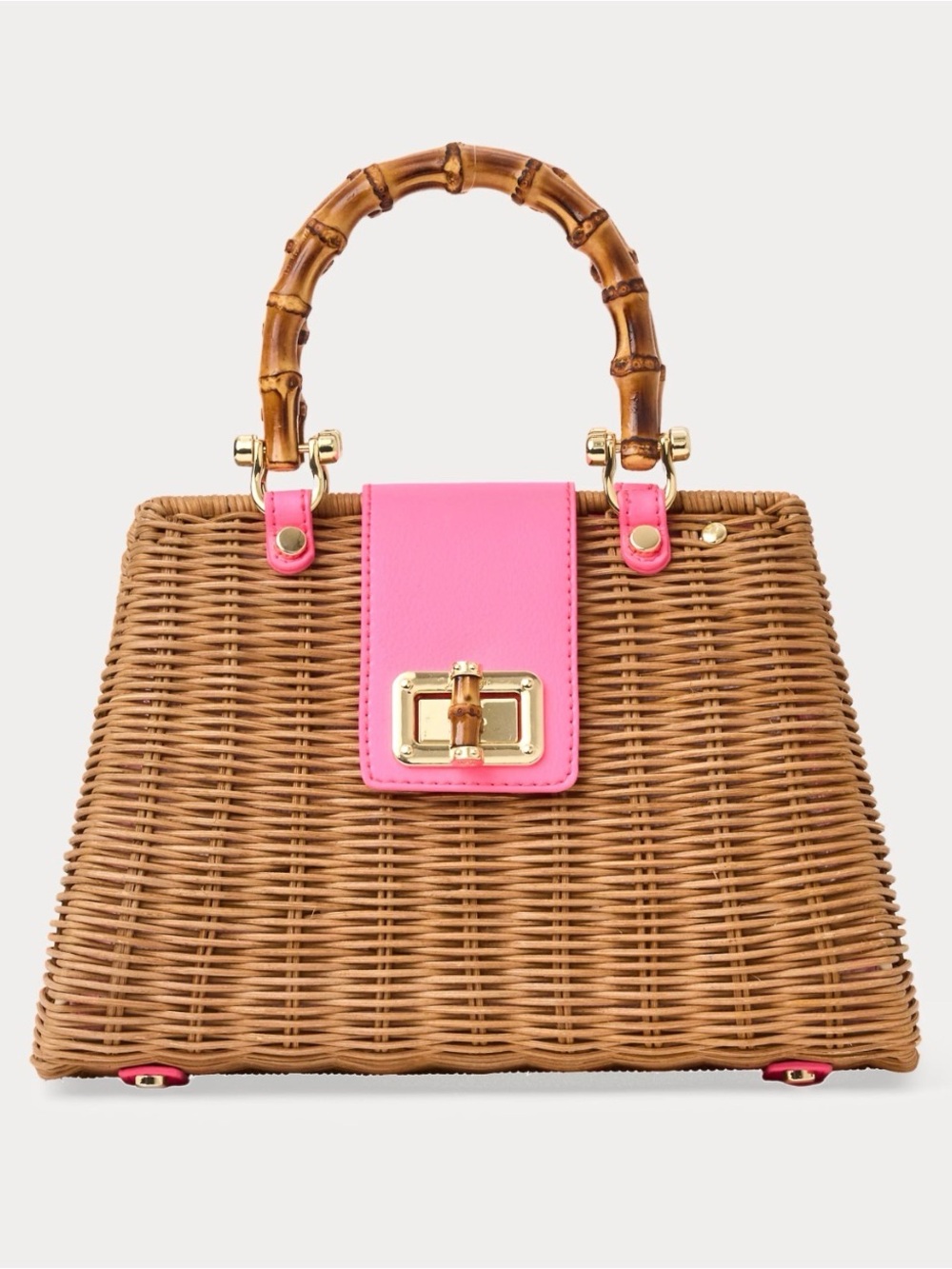 Lilly Pulitzer Lena Top Handle Wicker Bag